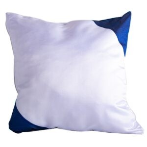 Наволочка белая полиэстер 40х40см с цветными углами синяя