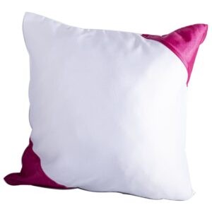 Наволочка белая полиэстер 40х40см с цветными углами бордовая