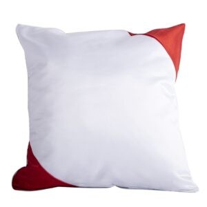 Наволочка белая полиэстер 40х40см с цветными углами красная