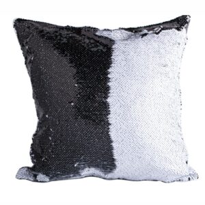 Наволочка с пайетками 40х40см черная